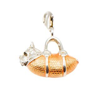 Thomas Sabo Charm Club Sterling Silver Westie Dog In Orange Bag Pendant